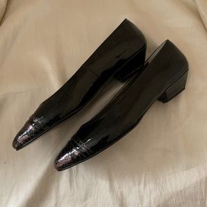 Vaneli Black Patten Flats-VINTAGE & NEVER WORN